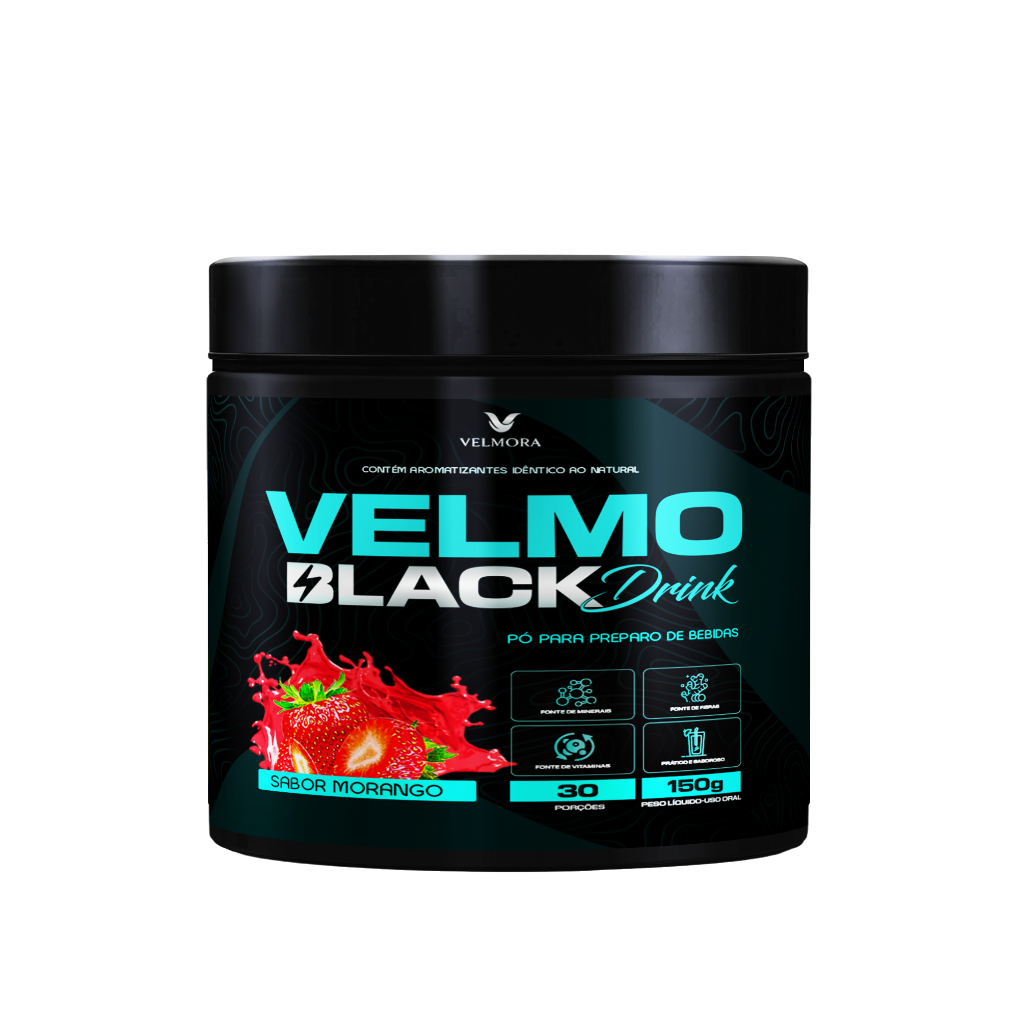 Velmo Black Drink sabor morango